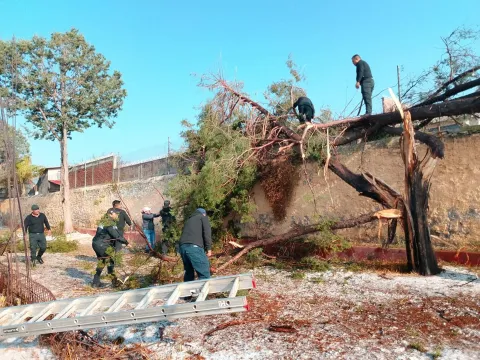 Despliegan operativo de emergencia tras intensa lluvia en Hueypoxtla