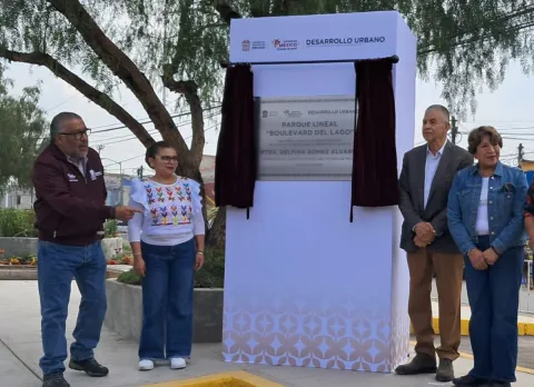 Encabeza Delfina Gómez inauguración de parque lineal en Acolman