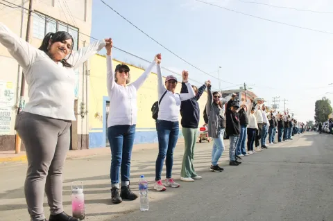 Forman cadena humana por décimo aniversario del Acueducto del Padre Tembleque como Patrimonio Mundial