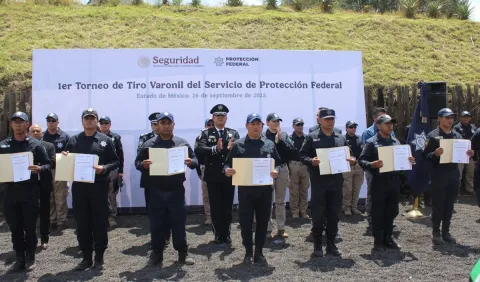 Realizan primer Torneo de Tiro Varonil del Servicio de Protección Federal